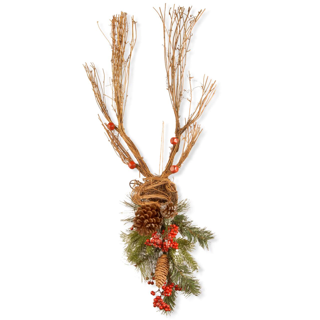 Christmas Deer with Pinecones Wall Décor
